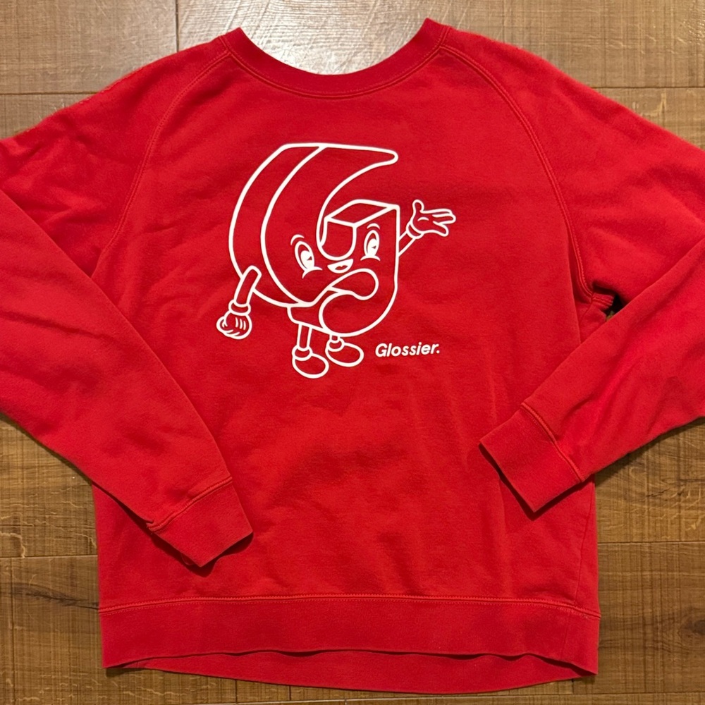 Glossier Bold Red Crewneck Sweater